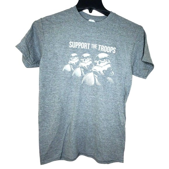 Support The Troops Star Wars Storm Troopers Men Small T Shirt Delta Pro Weight - Picture 1 of 9